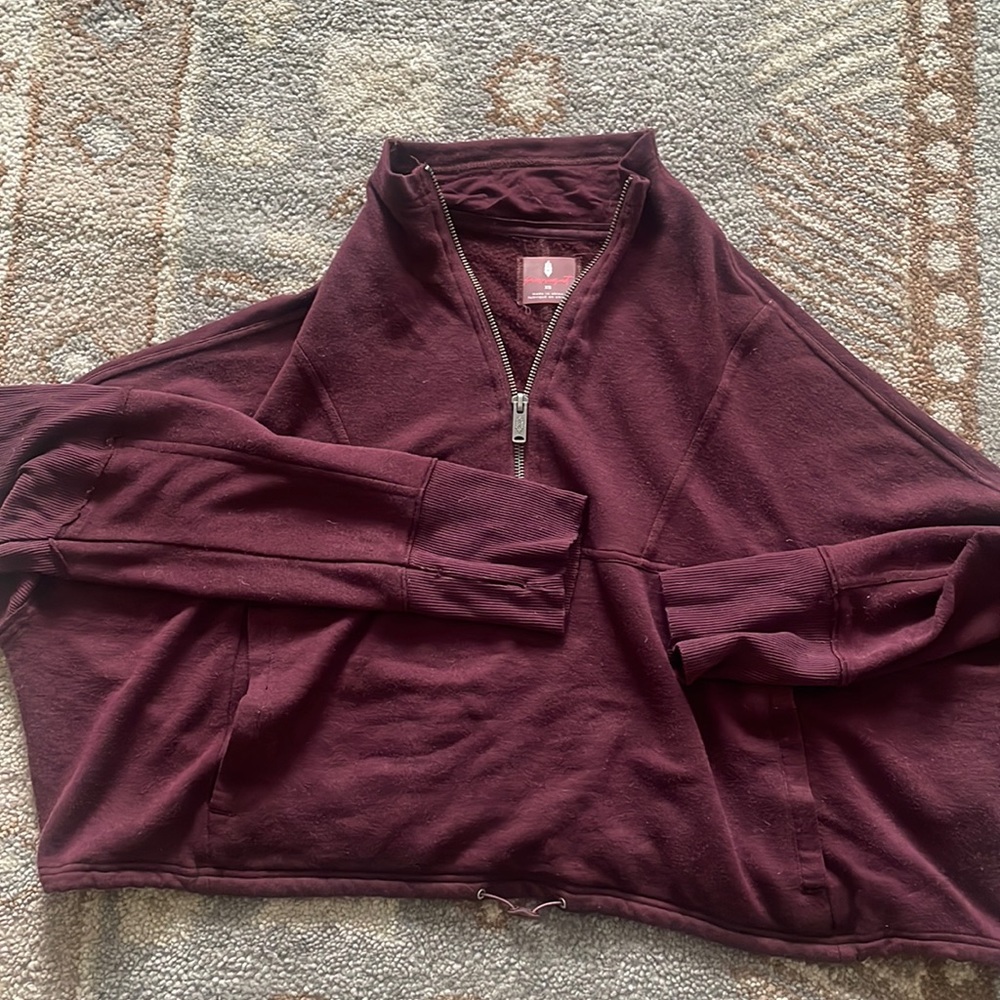 Deep maroon/berry free people cinch crop layer
